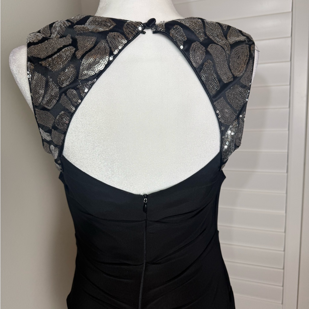 Xscape Black Maxi Gown Sleeveless Dress Size 8